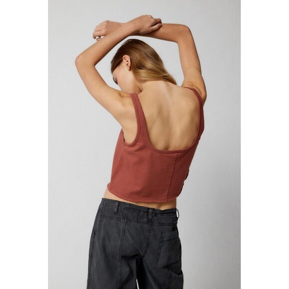 Out From Under UO Ryder Notch Neck Tank Blouse Top Sleeveless Cotton M 257811 - Picture 4 of 8